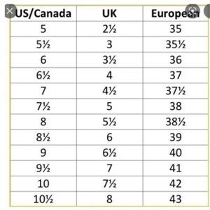 Very Accurate Euro/UK Shoe Size Conversion Chart